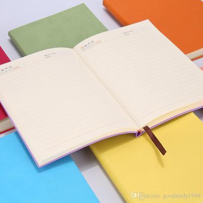 China paper & High Quality Simple Classic Simple Solid Soft Leather Daily Notepads A5 PU Cardboard Notebook Diary Notebooks Home School School Note for sale