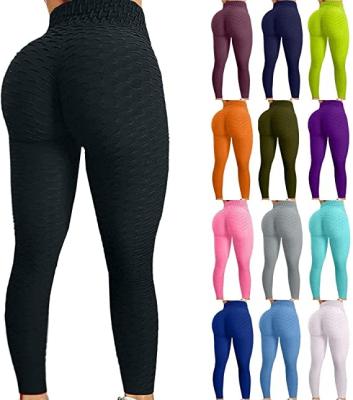 China Breathable High Quality Amazon Women Jacquard Knit Plus Size Gym Yoga Pants High Waisted Butt Lift Gaiters Crac! crack! for women fitness for sale