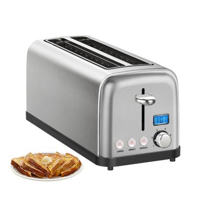 China Easy Operate Electric Oven 4 Slices Long Slot Grill Set Bun Breakfast Machine Toaster for sale