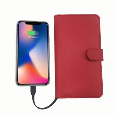 China New Design Powerbank Wallet Cable Multifunctional Integrated Power Bank Wireless Charging Wireless Charger for sale