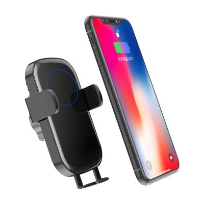 China Mobile Phone Car LED Phone Holder Wireless Charger Infrared Automatic Clamping Charger for sale