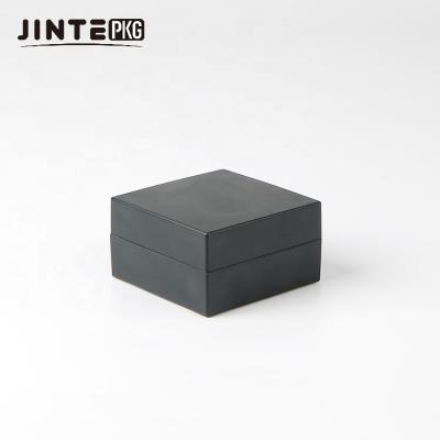 China Double Layers 15ml Cosmetic Acrylic Cream Jar Matte Black Square Acrylic Cream Container For Facial Cream for sale