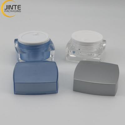 China Recyclable Fit Luxury Acrylic Cream Jar Packaging Lip Scrub Jar With 5ml To 50ml Inner PP Bottle for sale