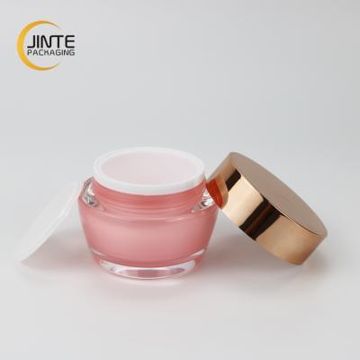 China Recyclable Jar 15ml 30ml 50ml Empty Acrylic Cream Jar Double Wall Cream Jar Maker Jar for sale