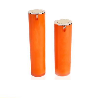 China Recycable Fresh Orange Double Wall Cosmetic Ailress Liquid Bottle 15ml 30ml 40ml 50ml Acrylic Lotion Bottle for sale