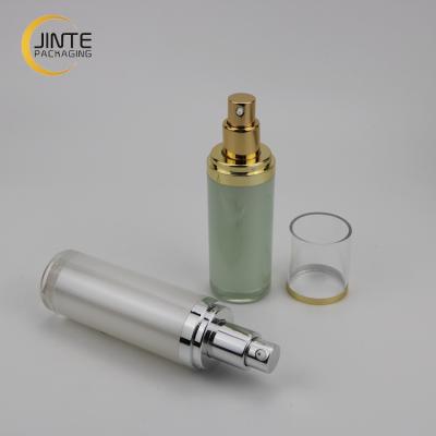 China Recycable Cosmetic Bottle Double Wall Packaging Acrylic Lotion Bottle With Sprayer 15ml 30ml 50ml 100ml for sale