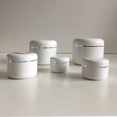 China Recyclable Reusable White PP Plastic Material PP Cosmetic Containers Jar for Hand Cream Body Cream for sale