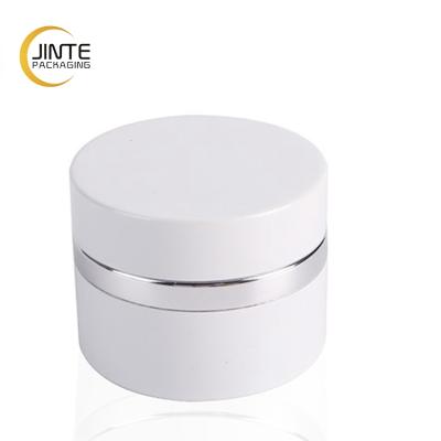 China 2021 New Design Recyclable Matte White Aluminum Jar 5g Foil Packaging With Silver Trim For Nail Gel for sale