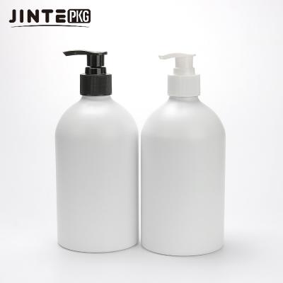 China Wholesale Empty Recycable Cosmetic Aluminum Metal Shampoo Body Lotion Bottle 400ml 500ml White Alum Packaging Bottle With Pump And Lid for sale