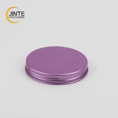 China Non Spill Luxury Purple Aluminum Screw Cosmetic Packaging Lids For Box Tin Bottle Jar Container for sale