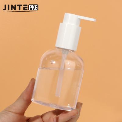 China Recyclable Empty Plastic Bottle 150ml PET Clear Bottle For Hand Wash Gel Sanitizer Lotion With Long Head Pump for sale