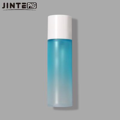 China Recyclable Blue PET Plastic Toner Bottle For Cosmetic Skin Care Packaging 100ml 150ml for sale