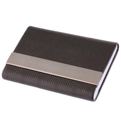 China Fashion Business Card Holder Plastic Magnetic Genuine Leather Custom Business Card Holder or Name Card PU Business Card Holder With Logo for sale