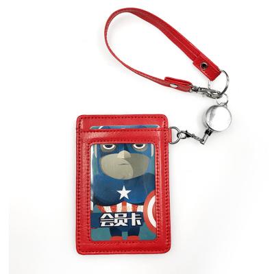 China Universal Promotion Wristband PU Leather ID Badge Holders Credit Card Working Card Bus Card Case for sale