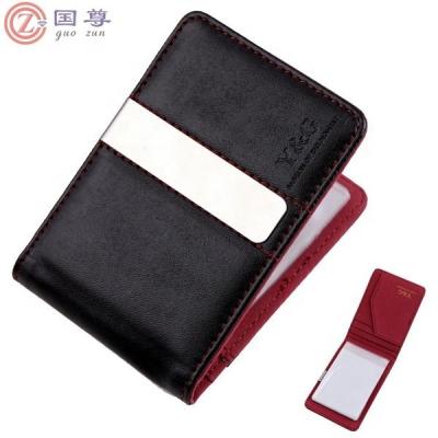 China Waterproof Horizontal Genuine Leather Wallet Clip Credit Card Holder / Money Clip Smart Currency Personalized Gift Money Clip for sale