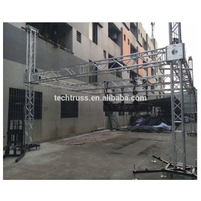 China Indoor or outdoor aluminum exhibition truss 4 pillar 12m*10m*8m truss system for ground support display truss for sale