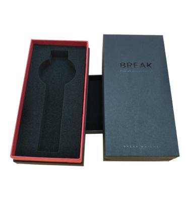 China Recycled Materials Wholesale Quality Black Hard Printing Paper Cardboard Packaging Box For Packing Watch for sale