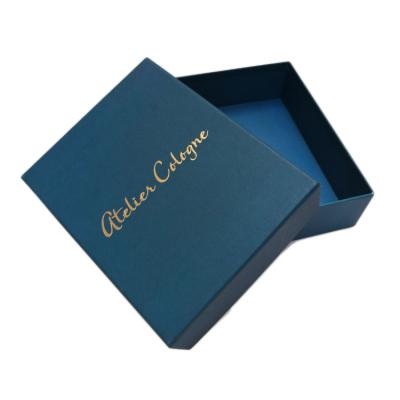 China Recycled Materials Matte Base Lid And Box Packing Box Customized Blue Paper Jewelry Boxes Packaging For Necklace for sale