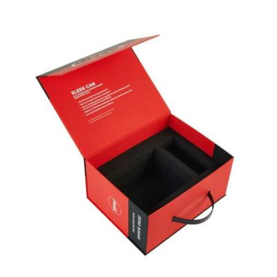 China Recycled Materials Book Shape Magnetic Gift Rigid Product Packaging Storage Box With EVA Foam Insert for sale