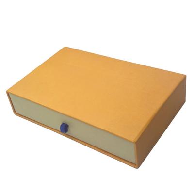 China Recycled Materials Gift Drawer Velvet Rigid Sliding Packaging Jewelry Box With Ribbon Handle for sale