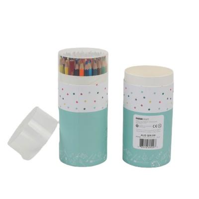 China Custom Eco Friendly Paper Cylinder Paper Pencil Tube Recycled Packaging Paper Box for sale