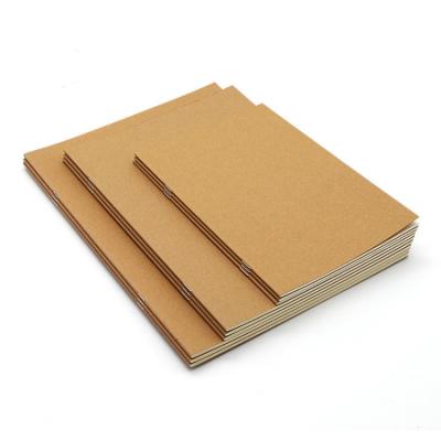 China Custom Printed Logo Kraft Paper Cover Sewing Binding Notebook With Line Printed Pages Printing for sale