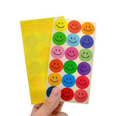 China Waterproof Smile Sticker Design Custom Die Cut Adhesive Paper Private Label Sticker Roll / Sticker Sheet for sale