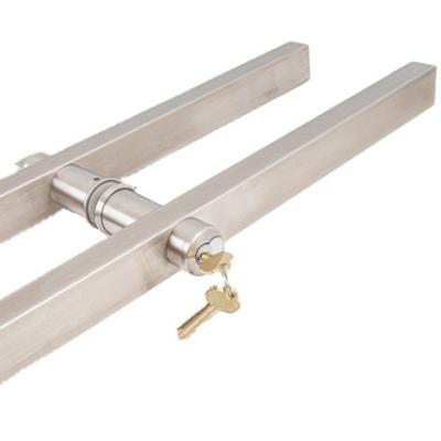 China Modern Pull Handle Good Quality Locker Handle SS 304 Stainless Steel Double Sided Square Tube For Doors for sale