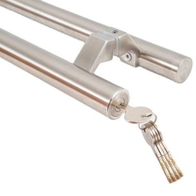 China Modern polished tube stainless steel tube with arched tube pull handles 304 stainless steel door pull handles with lock for sale