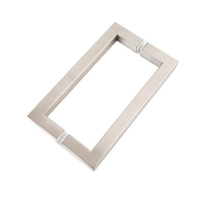 China Modern Glass Door Handle With Square Tube Polished Finish With 304 Stainless Steel Hardware for sale