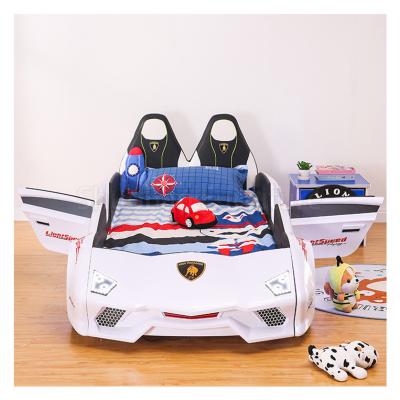 China Comfortable ABS Children Bed Kids Car Bed Thermoplastic Plastic Race With Led Light Baby Bedroom Furniture Sets for sale