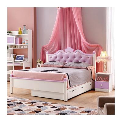 China 2021 Beautiful Modern Multi Functional Storage Beds Kids Bed Princess Crib For Kid Girls for sale