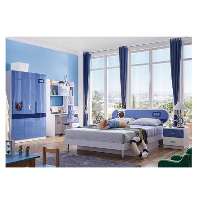 China Modern hot sale kids bedroom furniture function kids bedMDF bed blue color for boys from China for sale