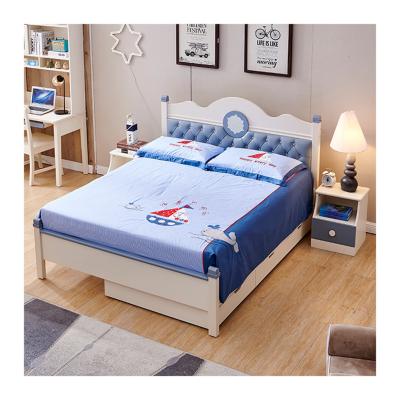 China Factory Direct Sale 1.2M Single Solid Wooden Bed Cozy Bangs Kids Bed Children Furniture Wooden Toddler Beds For Kids for sale