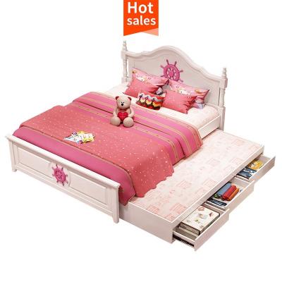 China 10 Years Bedroom Furniture Kids IKS Set Solid Wood Bed With Storage For Kids for sale