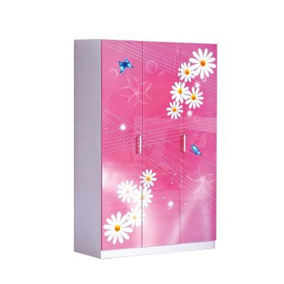 China Modern (Other) Adjustable Kids Bedroom Furniture Kids Bed Setcheap Living Room Home Furniture Wardrobe 8361 Pink Color For Girls for sale