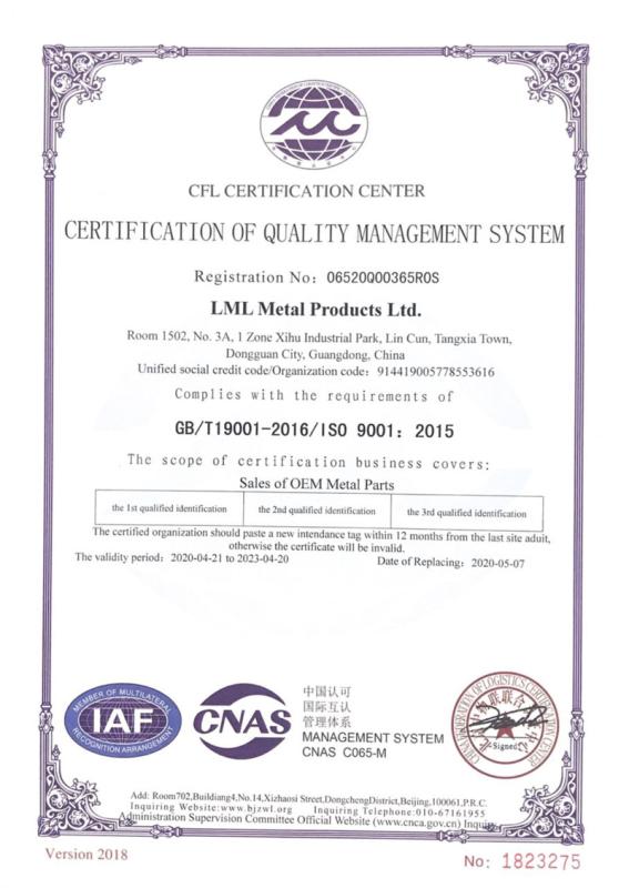 ISO9001 - LML Metal Products Ltd.