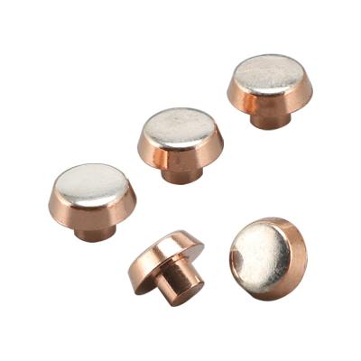 China Widely Customized Used Agcu Agcdo Electrical Silver Copper Bimetal Contact Point Rivets For Switch for sale