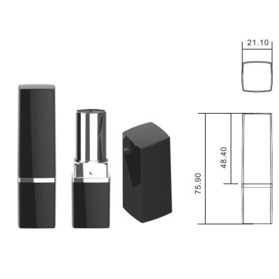 China Cosmetic Free samples matte lipbalm packaging tube square lipstick container black for sale