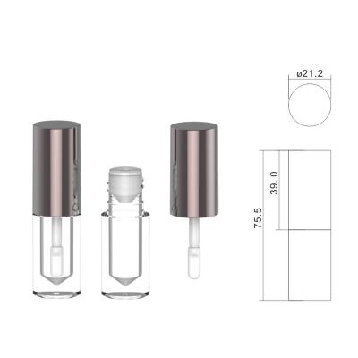 China Cosmetic Cosmetic packaging clear lip gloss tube 3g eyelash glue packaging round cylindrical round lipgloss bottle for sale