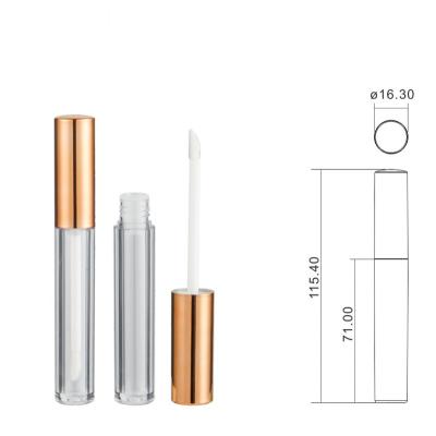 China Cosmetic Hot Sale 3ml Round Cosmetic Liquid Lipstick Containers Gold White Black Empty Lipgloss Tubes for sale