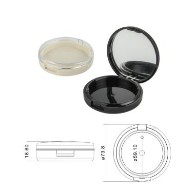 China Recycled Materials Classical round custom refillable compact packaging matte black 59mm empty high quality pressed powder case for sale