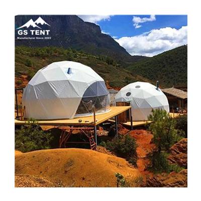 China Gaoshan Water Proof Luxury Transparent Geodesic Dome Hotel UV-protection Room Desert Round Dome Glamping Tent for Camping for sale