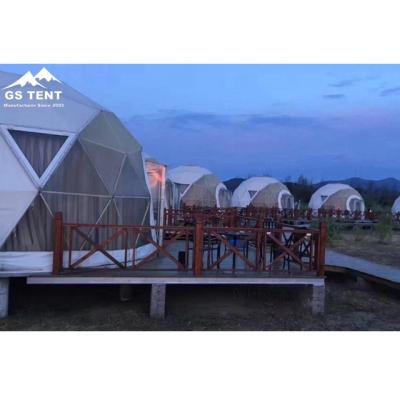 China Luxury Water Proof And Comfort Hotel Aluminum Alloy Hemispherical Structure Prefab Geodesic Dome Tent for sale