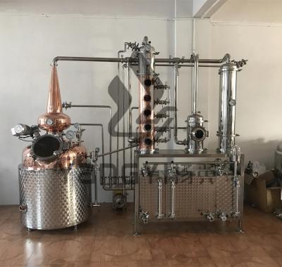 China CE copper distillation column distiller craft beer production line for whiskey distillery for sale