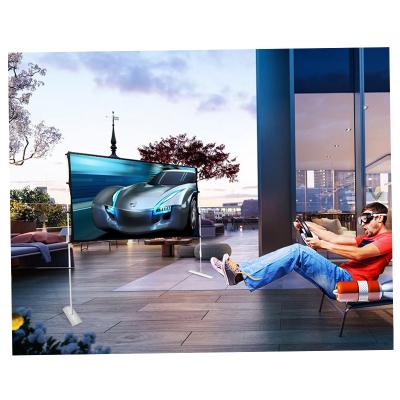 China Storage 4K Outdoor Floor Folding Projection Screen With Frame for sale