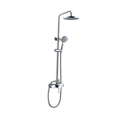 China With Popular Silver Sliding Bar And Practical Brass Rainfall Bath And Shower Faucets Minimal Shower Head for sale