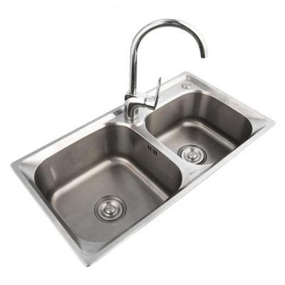 China With Professional Stainless Steel Double Bowl Faucet Production Vegetable Wash Sink For Kitchen for sale