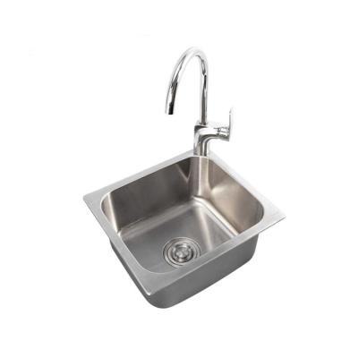 China With Kitchen 304 Stainless Steel Single Bowl Faucet Handmade Sink Brushed Thickened for sale