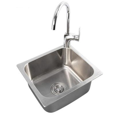 China With Brushed Single Piece Kitchen Faucet Modern Handmade European Style 304 Stainless Steel Single Bowl Sink for sale